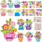 Mother’s Day Card Making Kit – 24 DIY Flower Craft Cards with Stickers, Handmade Greeting Card Set for Kids, Classroom & Home Activities